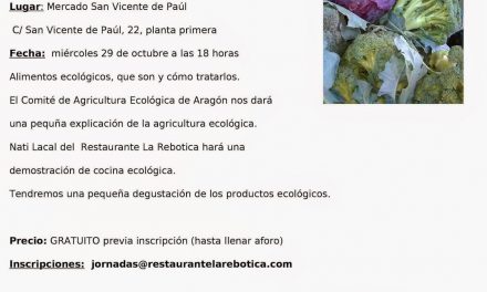 ARAGÓN CON GUSTO. Demostración de cocina ecológica (miércoles, 29)