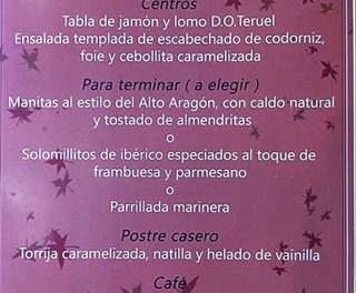 Menú de otoño (hasta el 22 de diciembre)