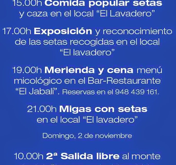 Jornadas micologicas Cinco Villas (1 y 2 de noviembre)