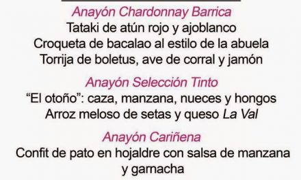 ARAGÓN CON GUSTO. Maridaje con los vinos Anayón (jueves, 30)