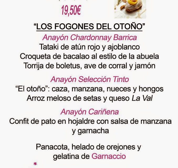 ARAGÓN CON GUSTO. Maridaje con los vinos Anayón (jueves, 30)