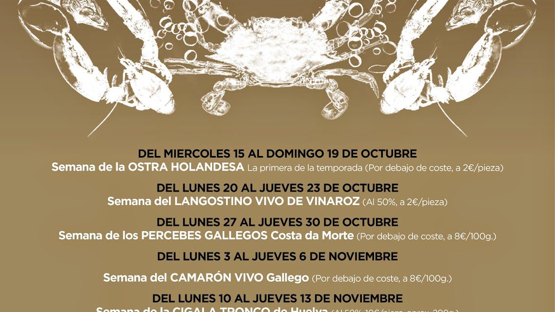 Gourmet Days en Tragantúa y Cabezudos con langostino de Vinaroz (del 20 al 23)