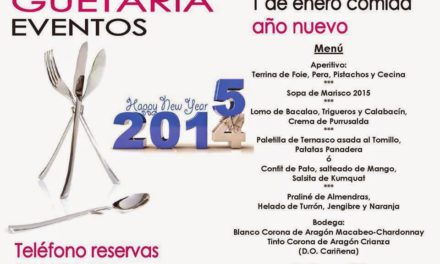 Menú de año nuevo Guetaria Eventos (jueves, 1 de enero)