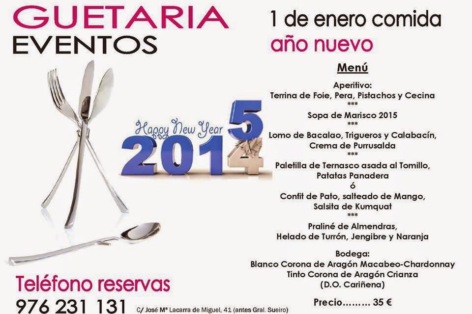 Menú de año nuevo Guetaria Eventos (jueves, 1 de enero)