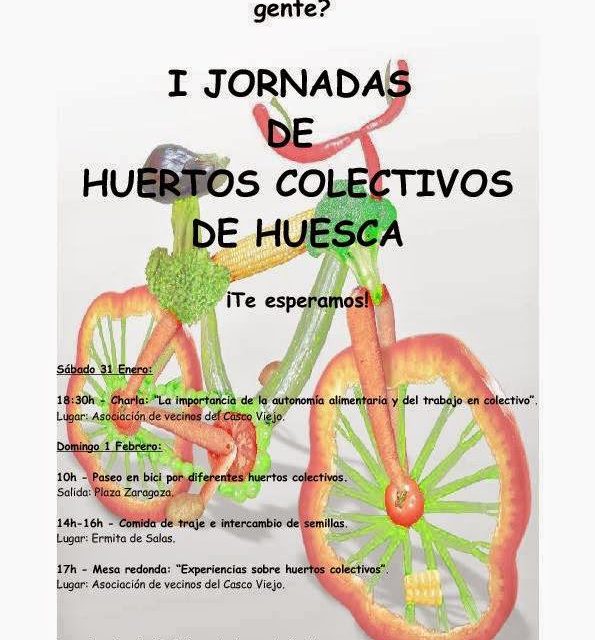 I Jornadas de huertos colectivos de Huesca (sábado, 31 y domingo, 1 de febrero)