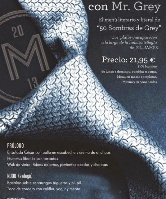 Menú 50 sombras del Grey (del 1 al 24 de febrero)