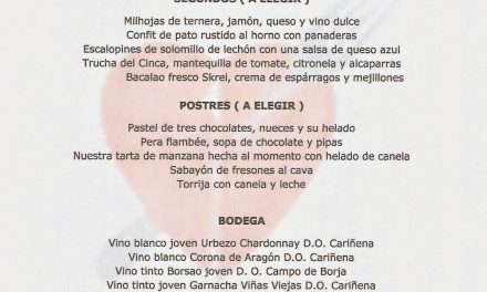 Menú de febrero-marzo en el Idílico Restaurante (marzo)