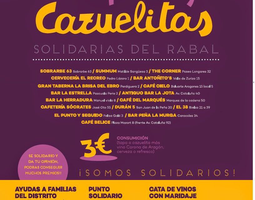 Muestra de tapas y cazuelitas solidarias del Rabal (del 26 de febrero al 8 de marzo)