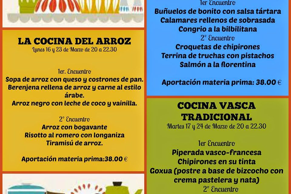 Encuentros gastronómicos Cocina vasca tradicional (martes, 17 y 24)