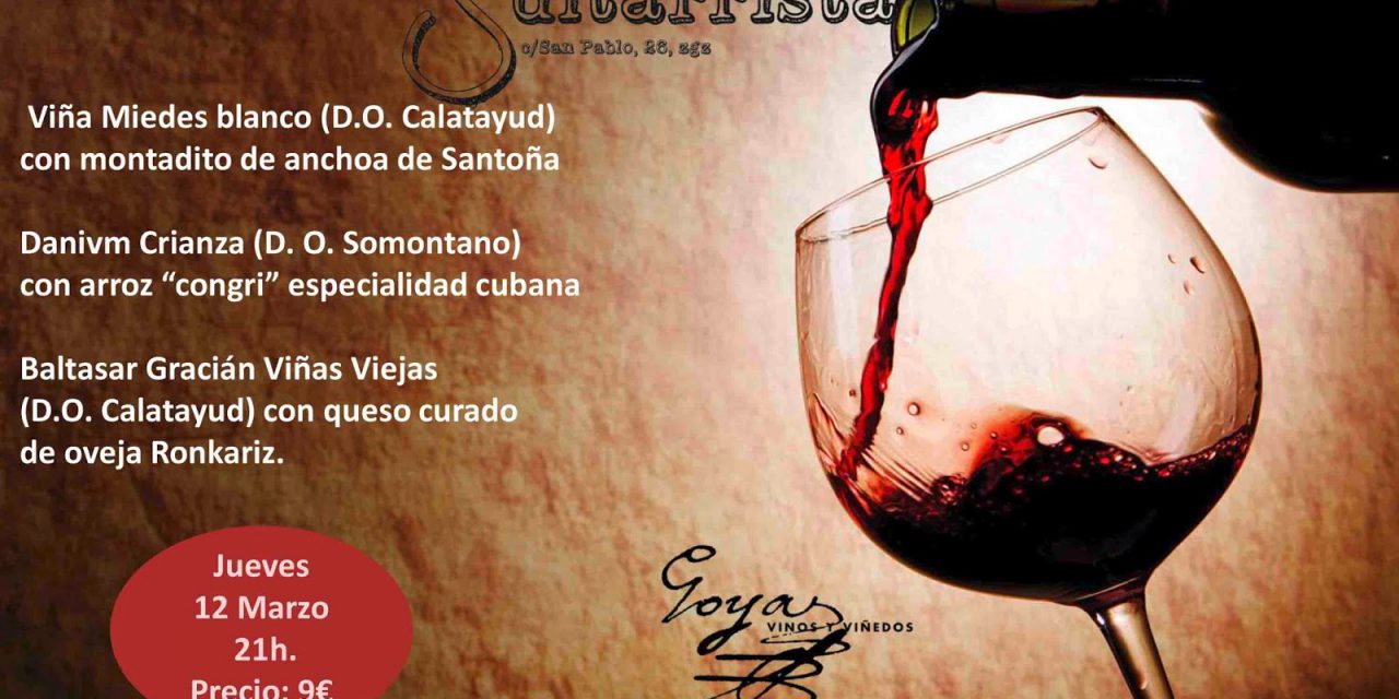 Cata de vino y tapas (jueves, 12)