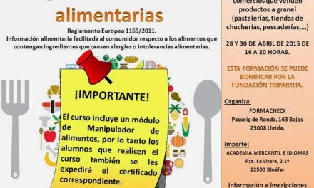 BINÉFAR. Curso de alergias alimentarias (días 28 y 30)