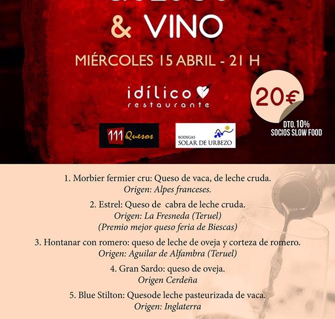 Cata de quesos & vino en Idílico (miércoles, 15)