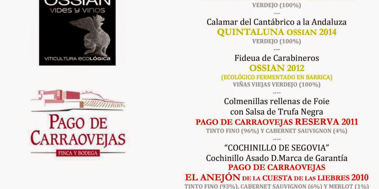 Cata cena maridada en Los Cabezudos con Pago de Carraovejas (miércoles, 15)