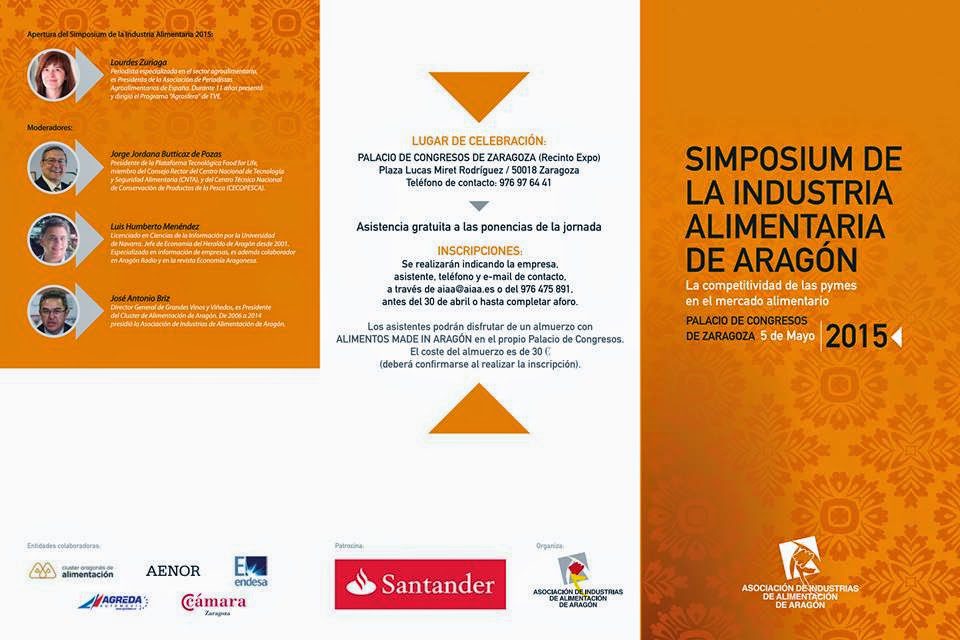 Simposium de la Industria Alimentaria de Aragón (martes, 5 de mayo)
