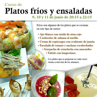 Curso de cocina Platos fríos y ensaladas (de martes a jueves, días 9 a 11 de junio)