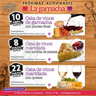 Cata de vinos maridada con quesos en LA GARNACHA (viernes, 22 de mayo)