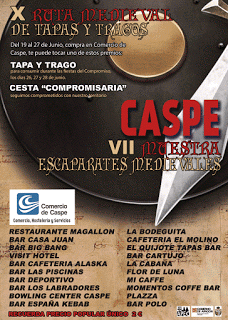 CASPE. X Ruta Medieval de Tapas y Tragos 2015 (del 19 al 28 de junio)
