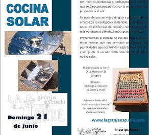 Taller de cocina solar (domingo, 21)