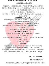 Menú semanal en el Idílico Restaurante, por 19/22 euros (del 7 al 12 de julio)