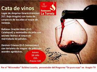 Cata maridada de vinos (jueves, 16)