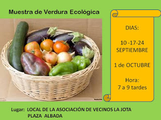 Muestra agroecológica (jueves, 24, y 1 de octubre)