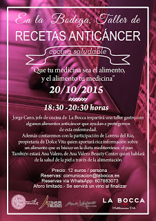 Taller de recetas anticáncer en la bodega de LA BOCCA (martes, 20)