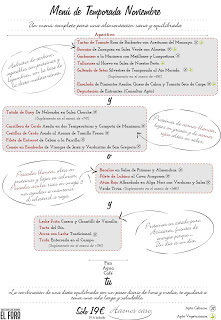 Menú de temporada en EL FORO (octubre-noviembre)