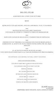 Menú del Pilar en ARAGONIA PALAFOX (lunes, 12)