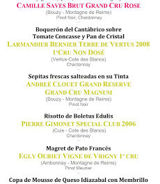 Cata cena maridada en Los Cabezudos con champagnes de vignerons Pommery (jueves, 8)