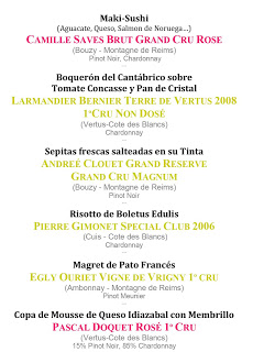 Cata cena maridada en Los Cabezudos con champagnes de vignerons Pommery (jueves, 8)