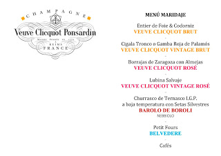 Cata cena maridada con VEUVE CLICQUOT en Los Cabezudos con (jueves, 26)