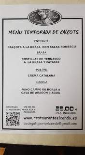 Menú de temporada de calçots (temporada)