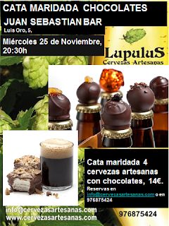 Maridaje cervezas artesanas y chocolates en Juan Sebastián Bar (miércoles, 25)