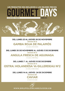 Gourmets Days en LOS CABEZUDOS y TRAGANTÚA, gamba roja de Palamós (del lunes, 23, al jueves, 26)