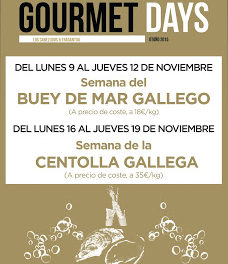 Gourmets Days en LOS CABEZUDOS y TRAGANTÚA, buey de mar (del lunes, 9, al jueves, 12)