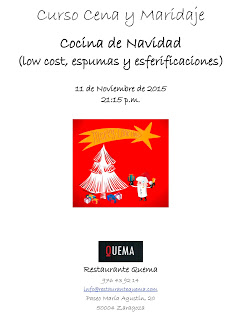 Curso cena y maridaje, cocina de Navidad (miércoles, 11)