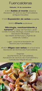 FUENCALDERAS. Jornadas micológicas (sábado, 14)