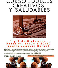 Curso de dulces creativos y saludables (días 1 y 2 de diciembre)