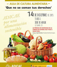 Charla sobre Alimentación sostenible (lunes, 14)