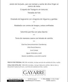 Menú de Nochevieja, Año nuevo y Reyes en Gayarre (días 31, 1 y 6 de enero)