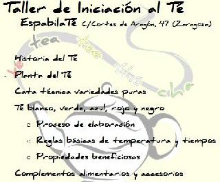 Taller de iniciación al te (lunes, 14)