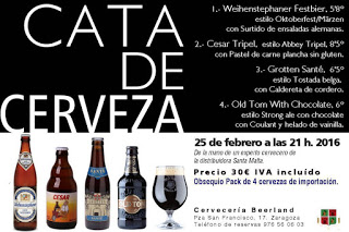 Cata maridada de cervezas (jueves, 25)