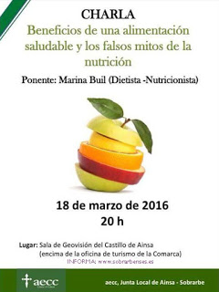 AÍNSA. Charla sobre alimentación (viernes, 18)