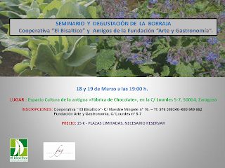 Seminario y degustación de borraja (días 18 y 19 de marzo)