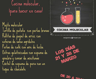 ENCUENTROS GASTRONÓMICOS. Cocina molecular para elaborar en casa (lunes, 21 y 28)