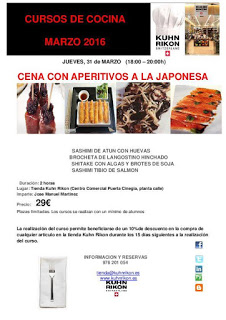 Taller Aperitivos a la japonesa (jueves, 31)