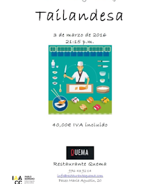 Curso cena y maridaje, cocina tailandesa (jueves, 3)