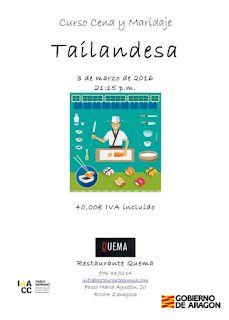 Curso cena y maridaje, cocina tailandesa (jueves, 3)