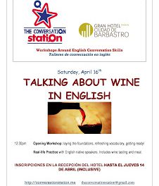 BARBASTRO. Taller de vino en inglés (sábado, 16)