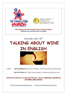 BARBASTRO. Taller de vino en inglés (sábado, 16)